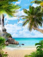Фотообои дикий пляж и пальмы