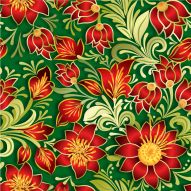 Фреска Паттерн из красных цветов