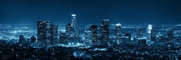 Фотообои Ночной Лос Анжелес в синих тонах